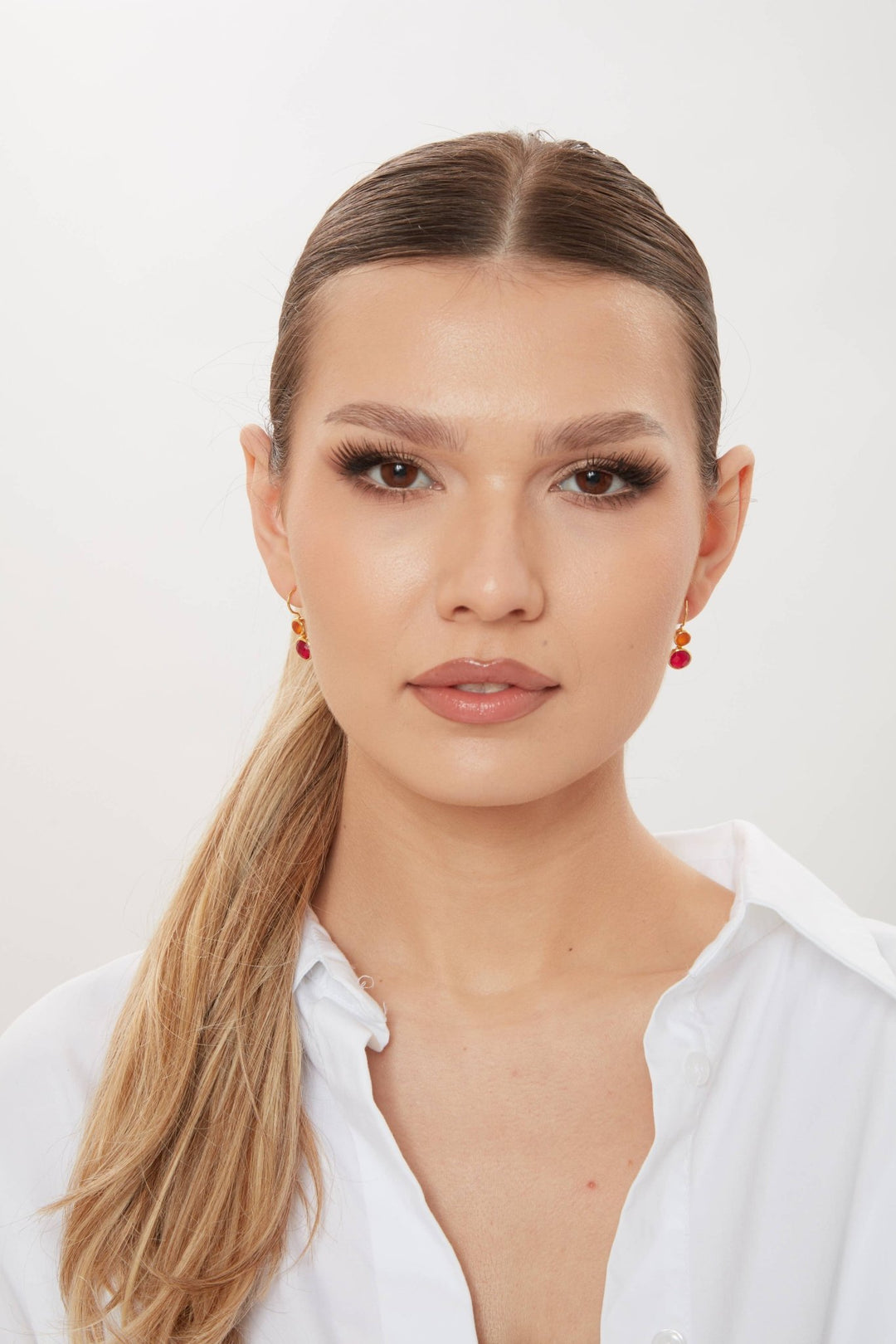 Jade & Carnelian Gold Earrings - Birch & BrackenEARRINGS