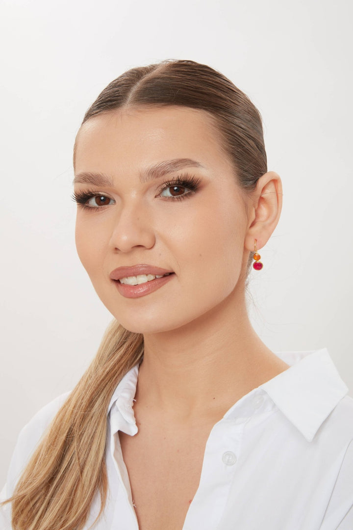 Jade & Carnelian Gold Earrings - Birch & BrackenEARRINGS