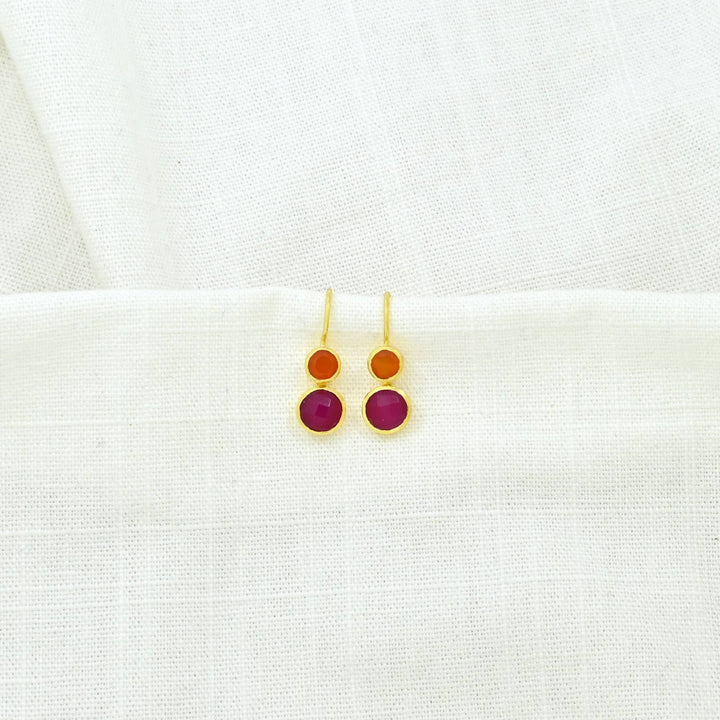 Jade & Carnelian Gold Earrings - Birch & BrackenEARRINGS