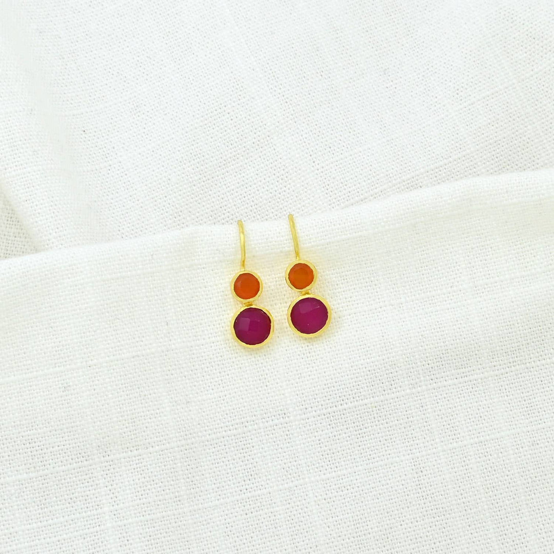 Jade & Carnelian Gold Earrings - Birch & BrackenEARRINGS