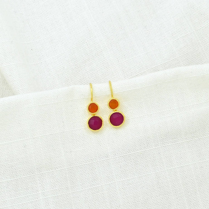 Jade & Carnelian Gold Earrings - Birch & BrackenEARRINGS