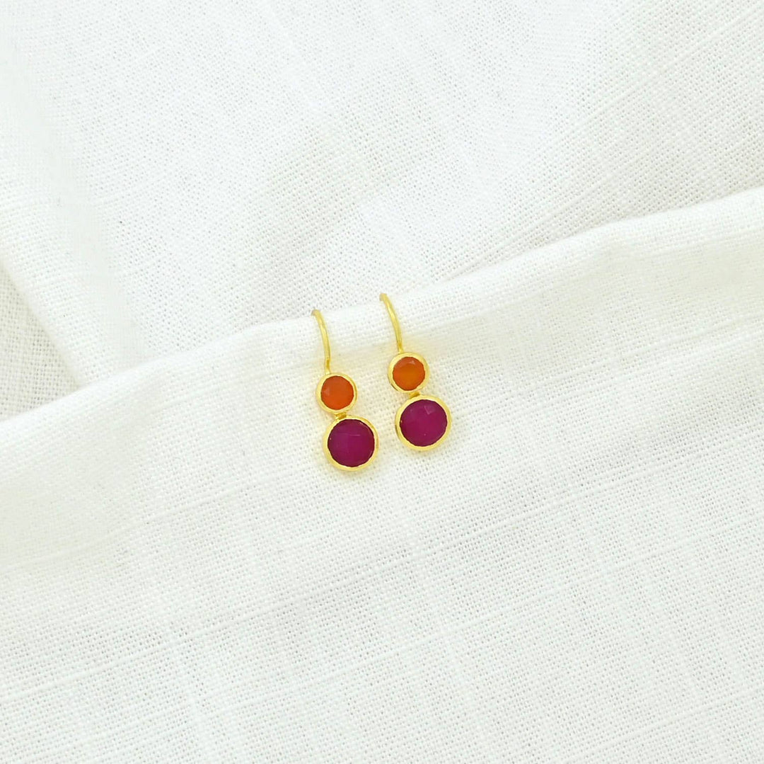 Jade & Carnelian Gold Earrings - Birch & BrackenEARRINGS