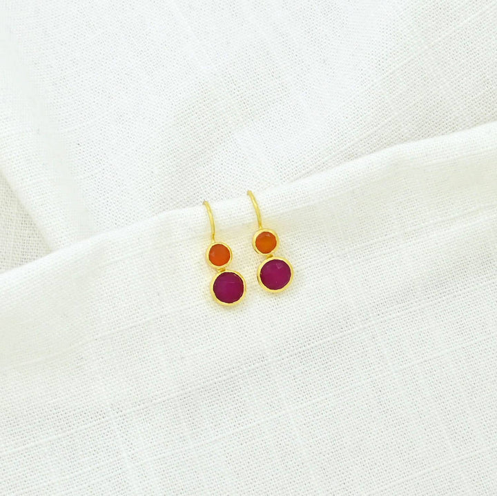 Jade & Carnelian Gold Earrings - Birch & BrackenEARRINGS