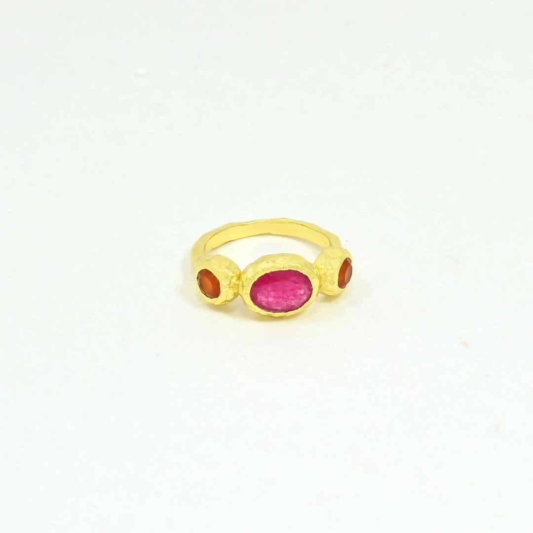 Jade & Carnelian Gold Ring - Birch & BrackenRING