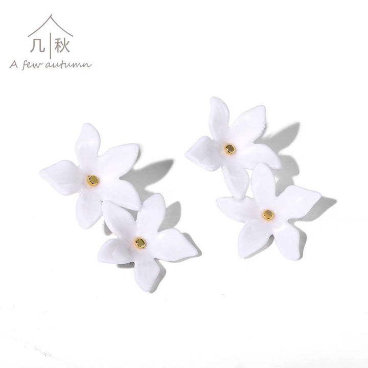 Jasmine Breeze Porcelain Statement Earrings - Birch & Bracken