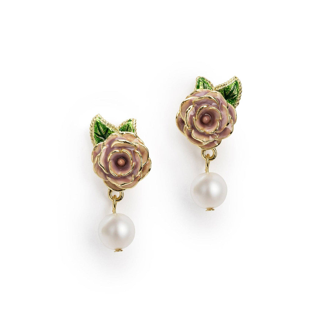 Jordan Rose - Vintage Rose & Pearl Stud Earrings - Birch & BrackenEARRINGS