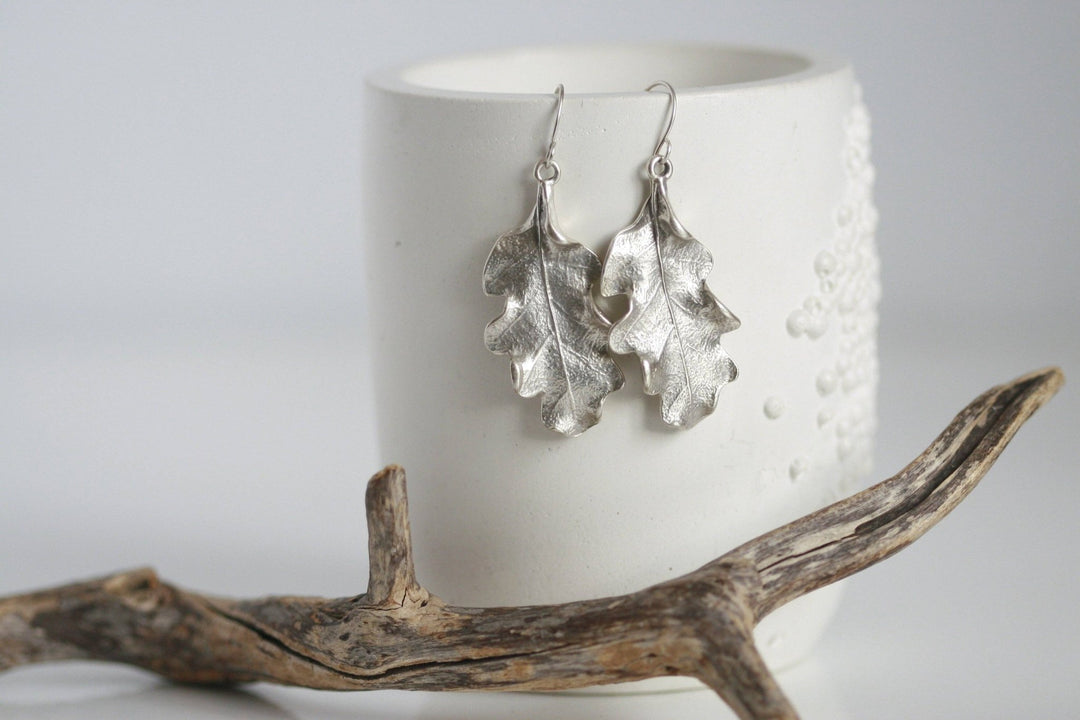 Large Oak Leaf Earrings - Birch & BrackenEARRINGS