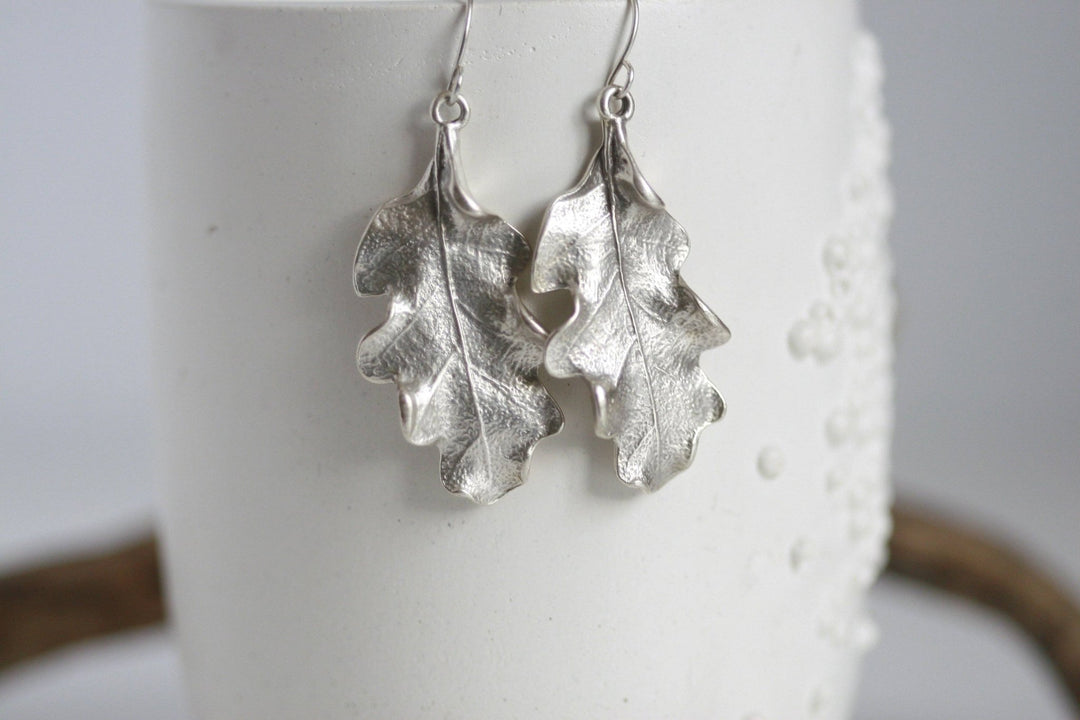 Large Oak Leaf Earrings - Birch & BrackenEARRINGS