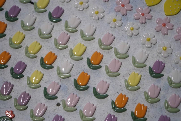 Lilac Tulip Porcelain Stud Earrings - Birch & Bracken