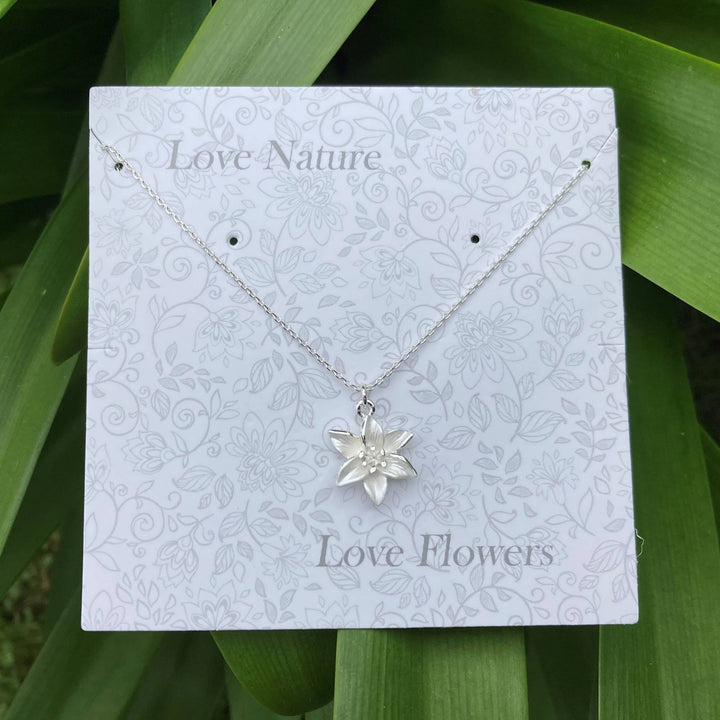 Lily White Flower Pendant Necklace - Birch & BrackenNECKLACE
