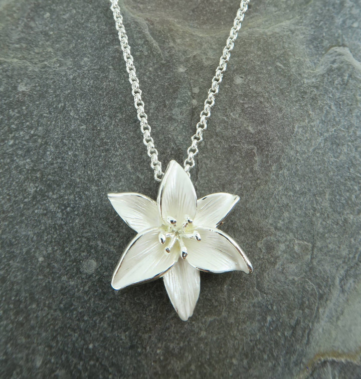 Lily White Flower Pendant Necklace - Birch & BrackenNECKLACE