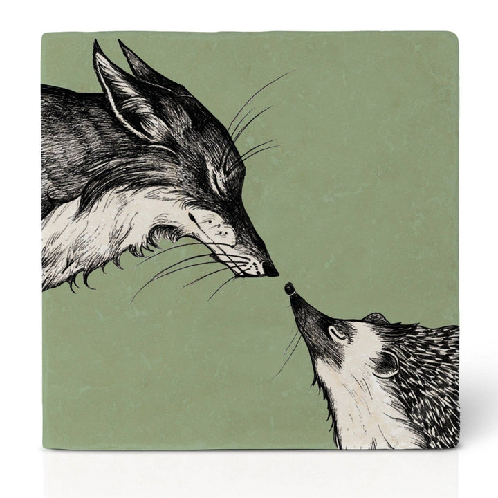 Natural Stone Coaster: Fox And Hedgehog - Birch & BrackenCOASTERS