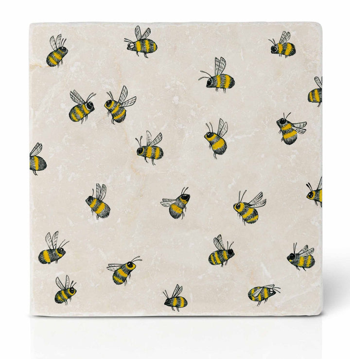 Natural Stone Coaster: Swarm Of Bees - Birch & BrackenCOASTERS