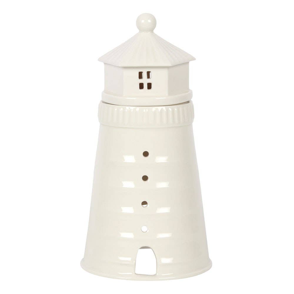 Nautical White Lighthouse Oil Burner and Wax Warmer - Birch & BrackenWAX BURNER