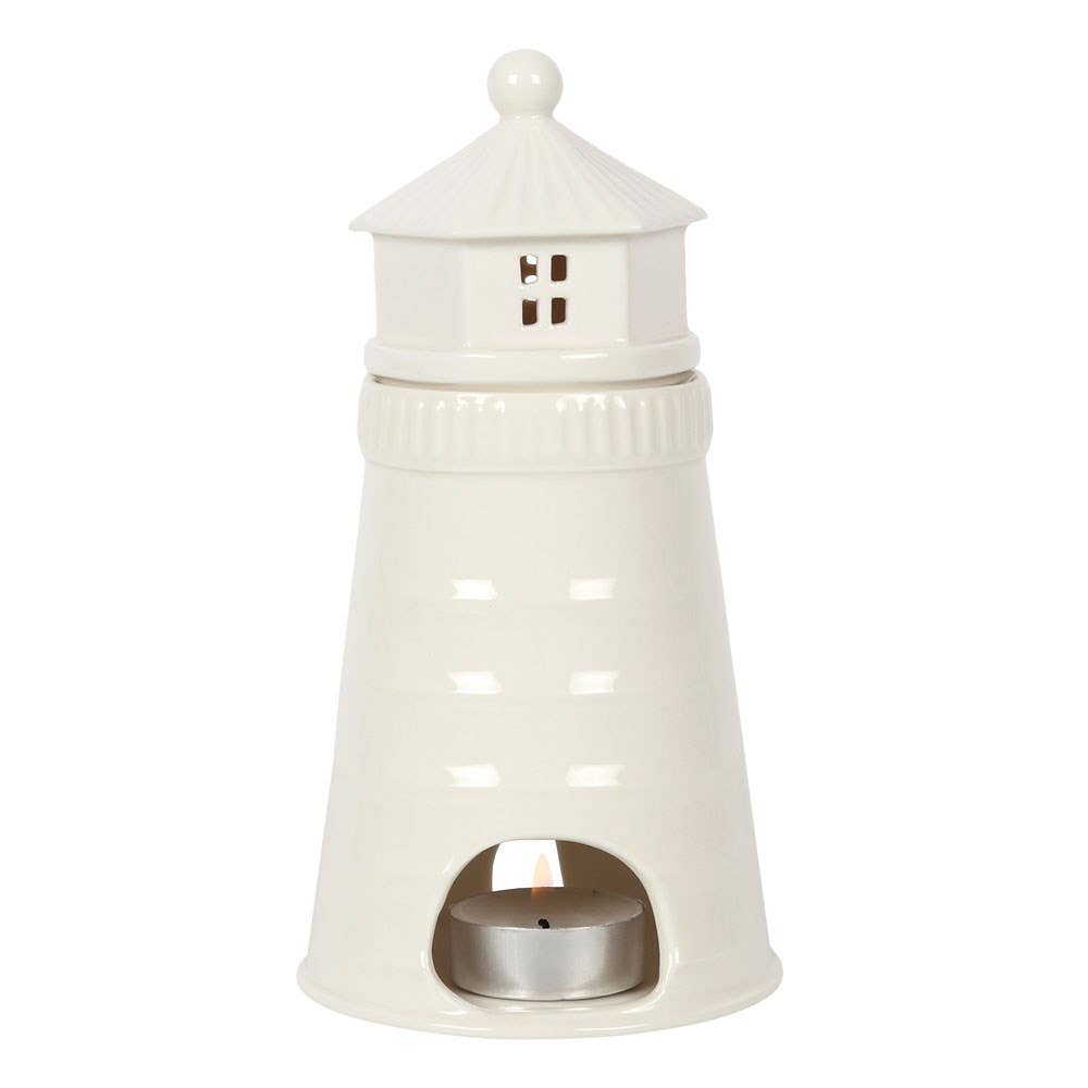 Nautical White Lighthouse Oil Burner and Wax Warmer - Birch & BrackenWAX BURNER