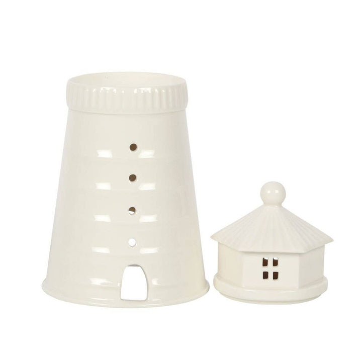 Nautical White Lighthouse Oil Burner and Wax Warmer - Birch & BrackenWAX BURNER