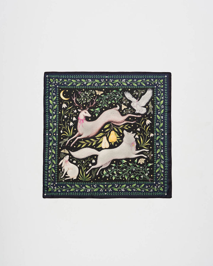 Niva Narrative Medium Square Scarf in Navy - Birch & BrackenSCARF