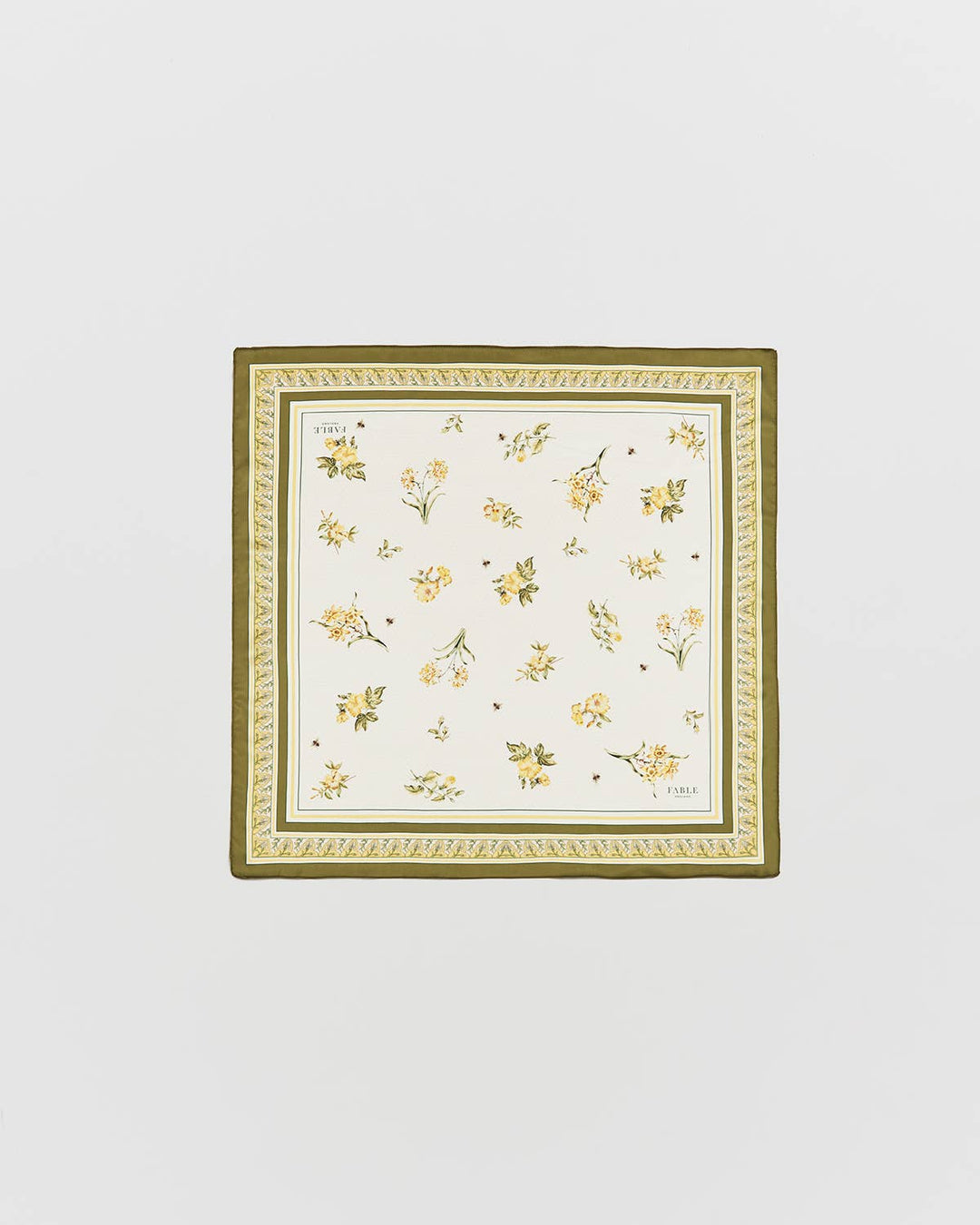 Nouveau Floral Yellow Square Scarf - Birch & BrackenSCARF