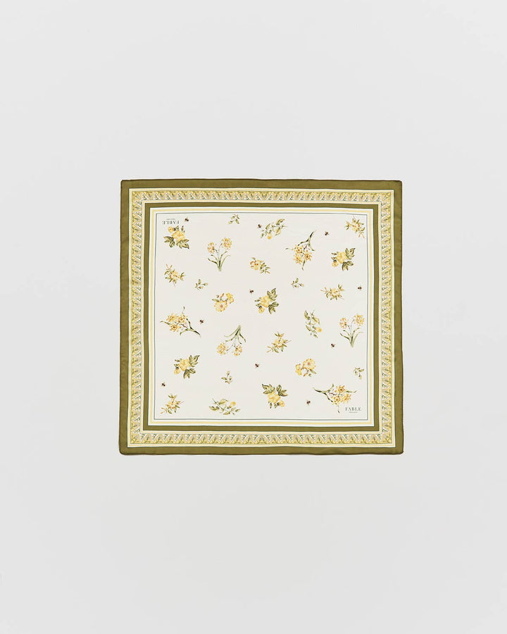 Nouveau Floral Yellow Square Scarf - Birch & BrackenSCARF