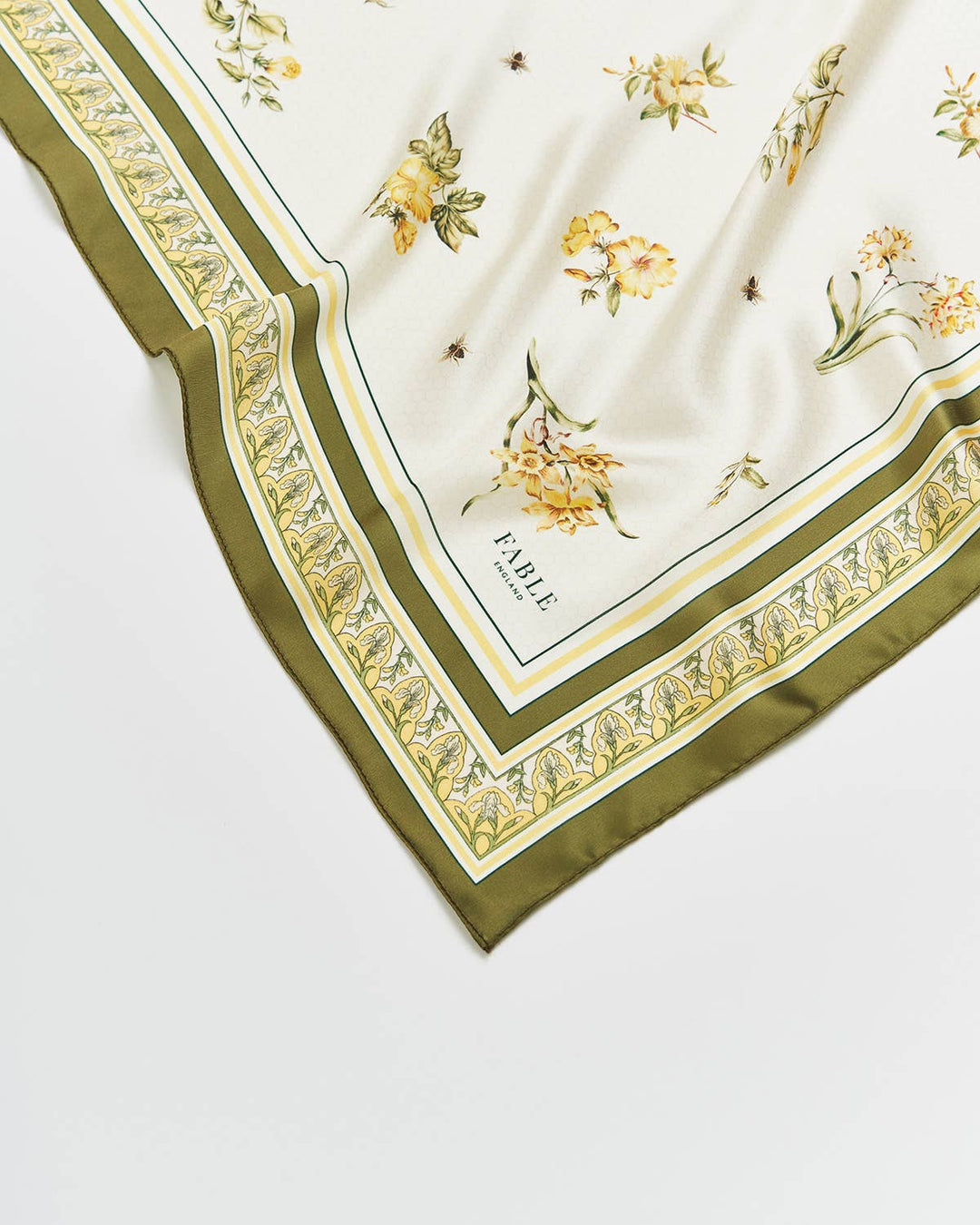 Nouveau Floral Yellow Square Scarf - Birch & BrackenSCARF