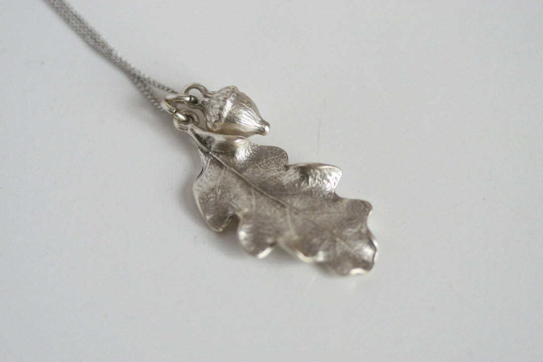 Oak Leaf & Acorn Necklace | Silver Plated - Birch & BrackenNECKLACE