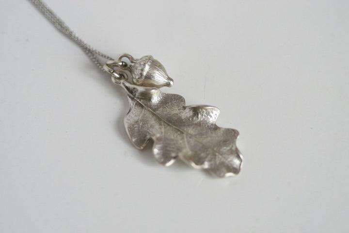 Oak Leaf & Acorn Necklace | Silver Plated - Birch & BrackenNECKLACE