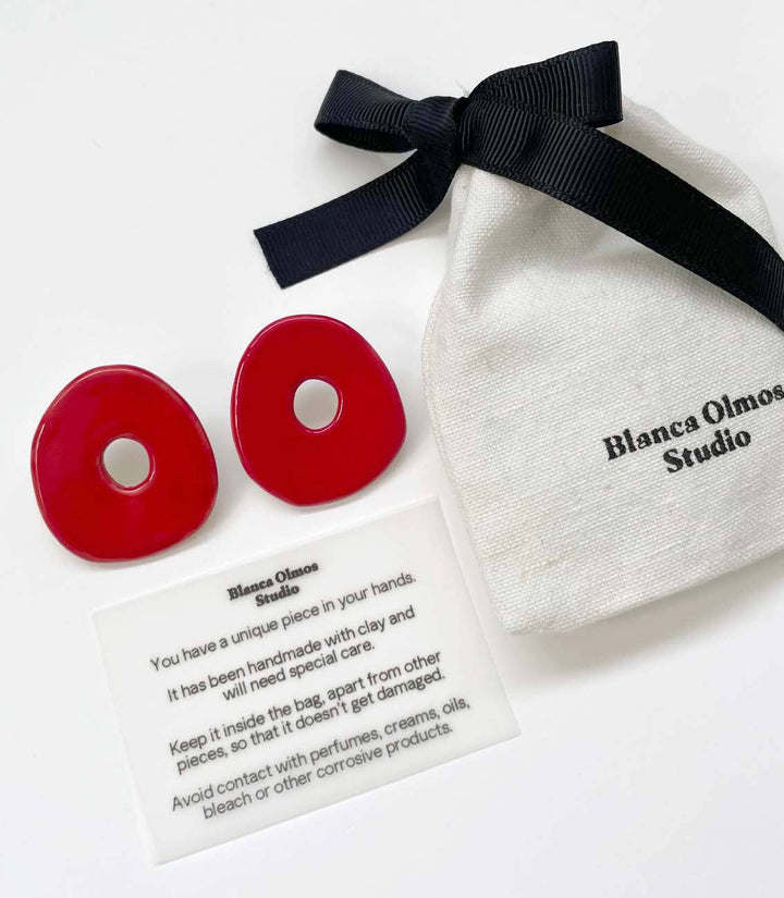Oval ceramic earrings (various colours) - Birch & BrackenEARRINGS