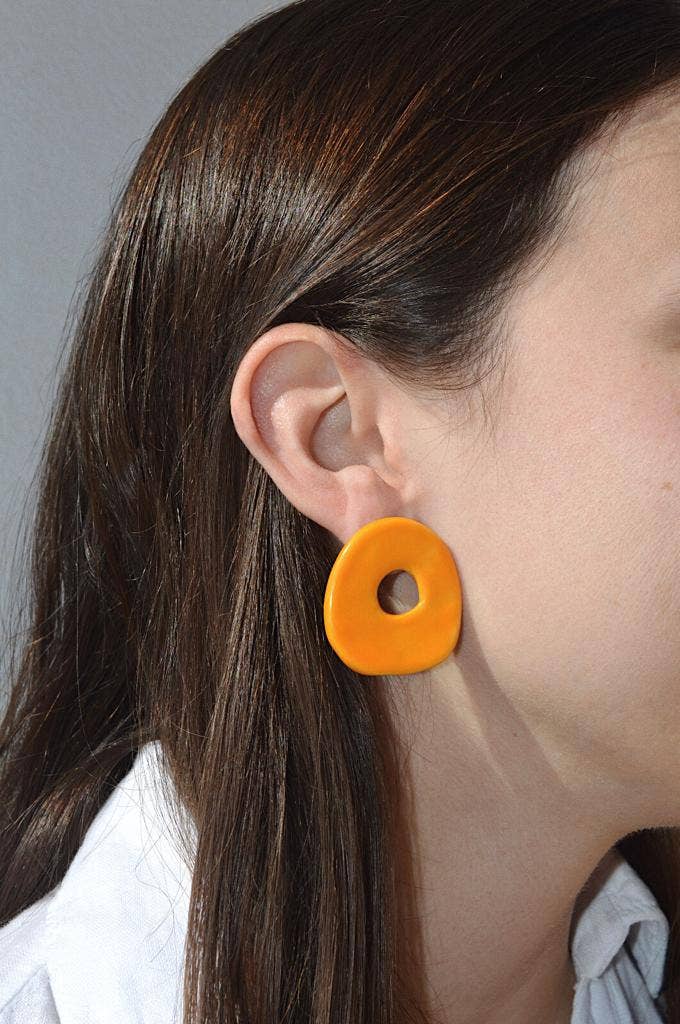 Oval ceramic earrings (various colours) - Birch & BrackenEARRINGS
