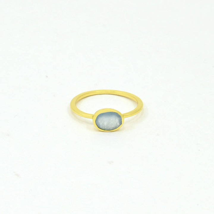 Oval Light Chalcedony Gemstone Ring - Birch & BrackenRING