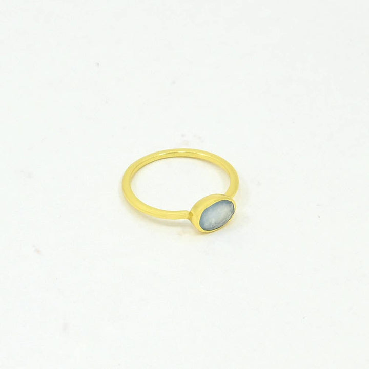 Oval Light Chalcedony Gemstone Ring - Birch & BrackenRING