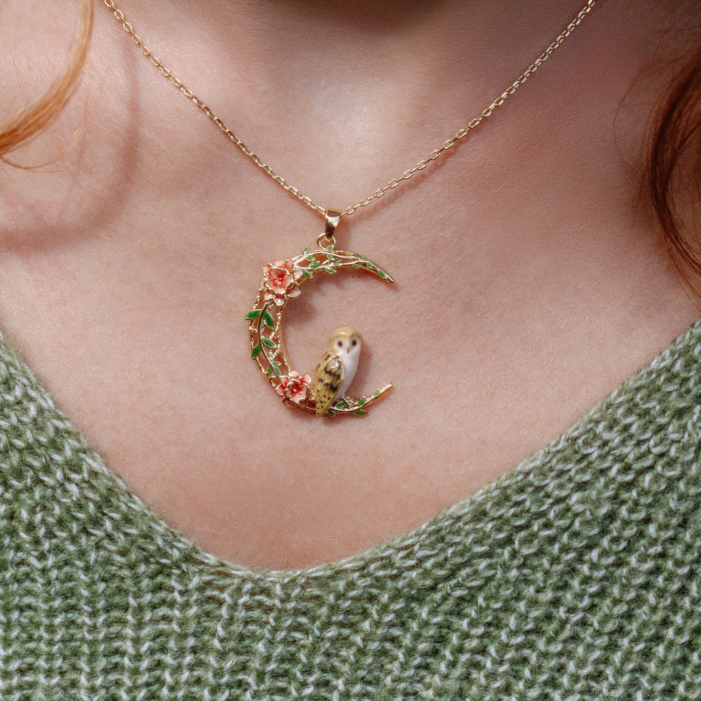 Owl In A Moon Pendant & Necklace - Birch & BrackenNECKLACE