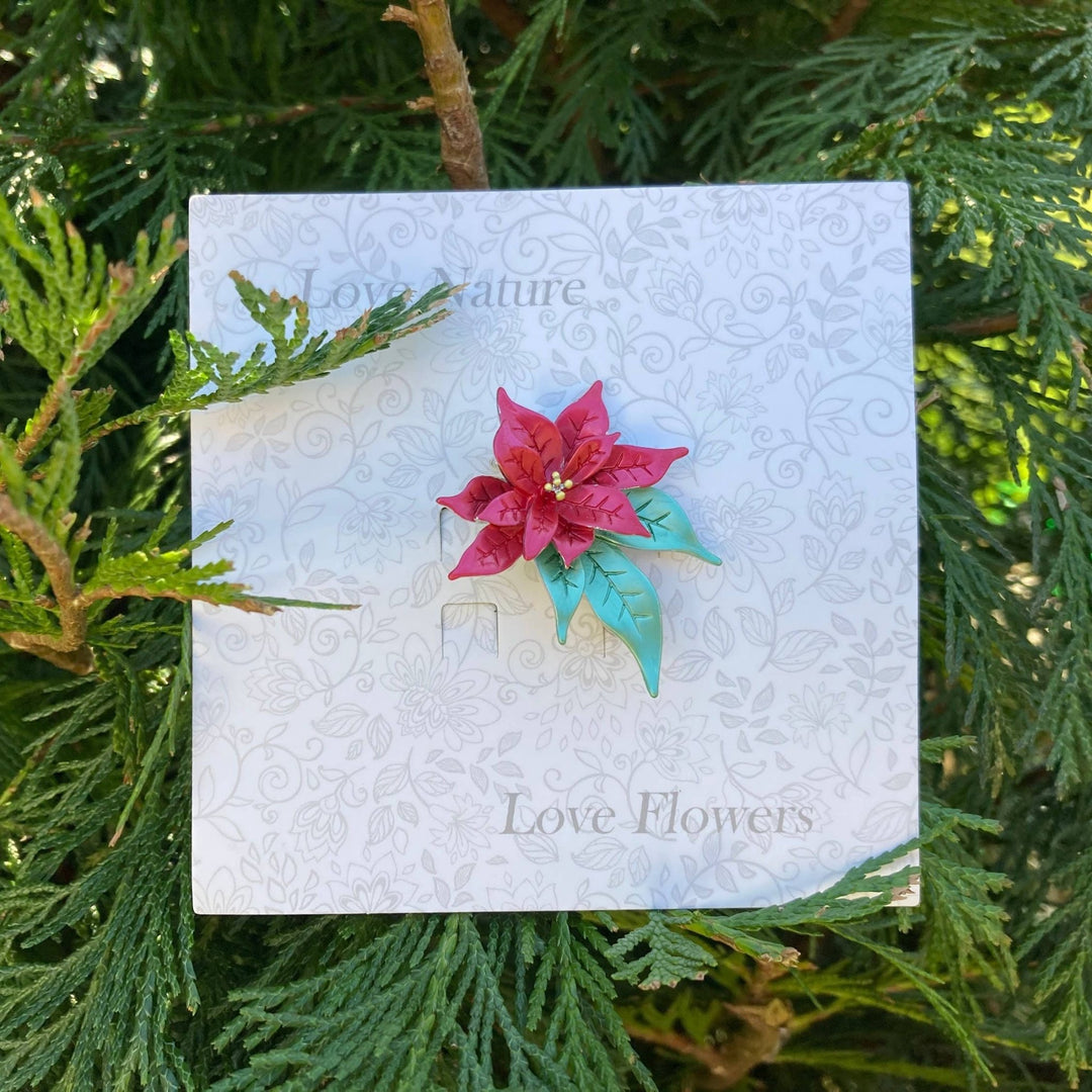 Poinsettia Flower Brooch - Birch & BrackenBROOCH