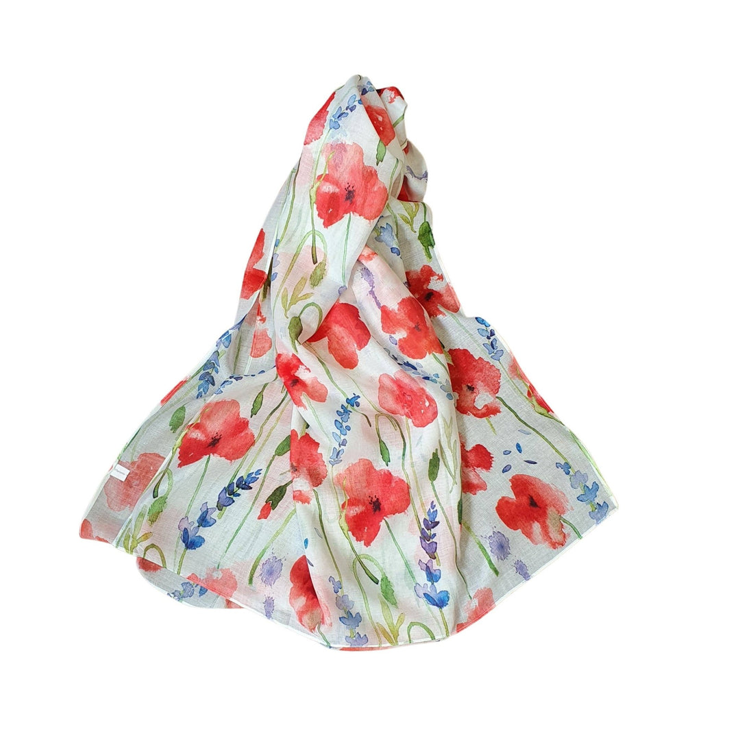 Poppy and Bluebell Flower Lightweight Scarf - Birch & BrackenSCARF