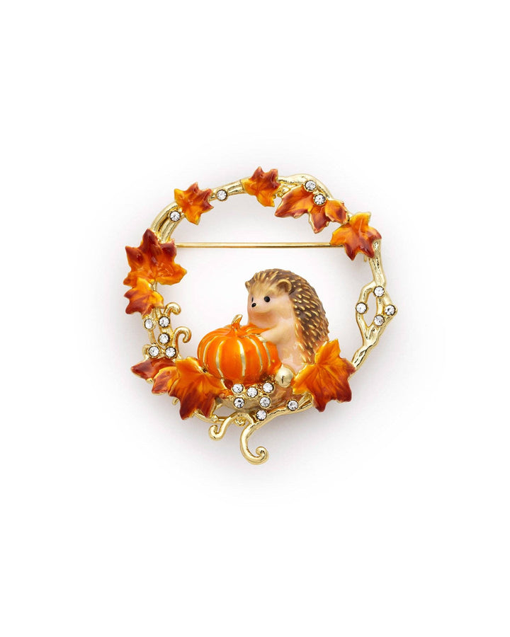Pumpkin Hedgehog Brooch - Birch & BrackenBROOCH