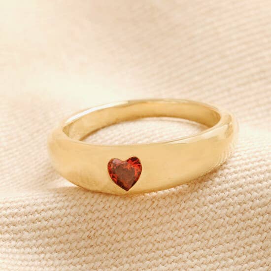 Red Crystal Heart Ring - Birch & BrackenRING