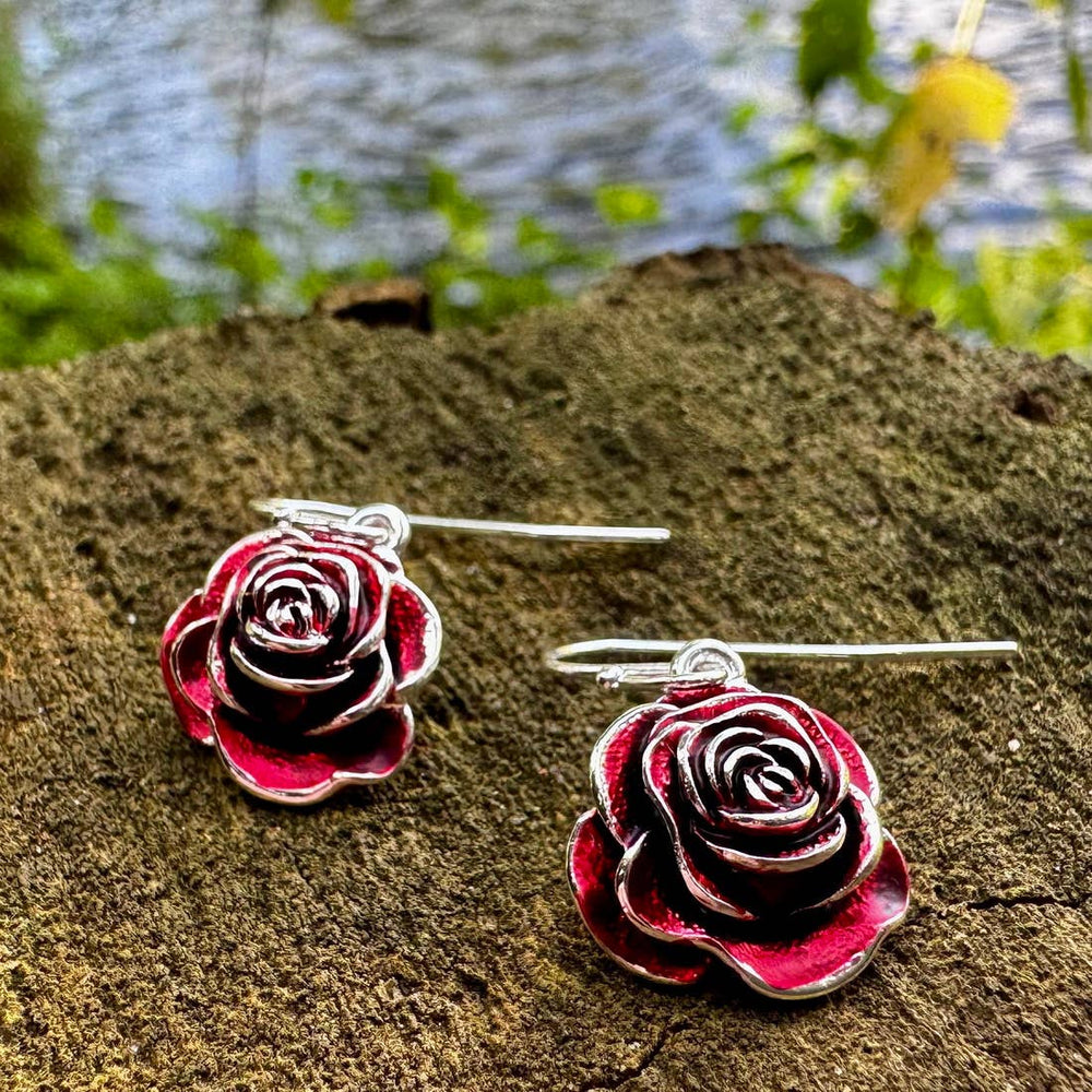 Red Rose Drop Earring - Birch & BrackenEARRINGS