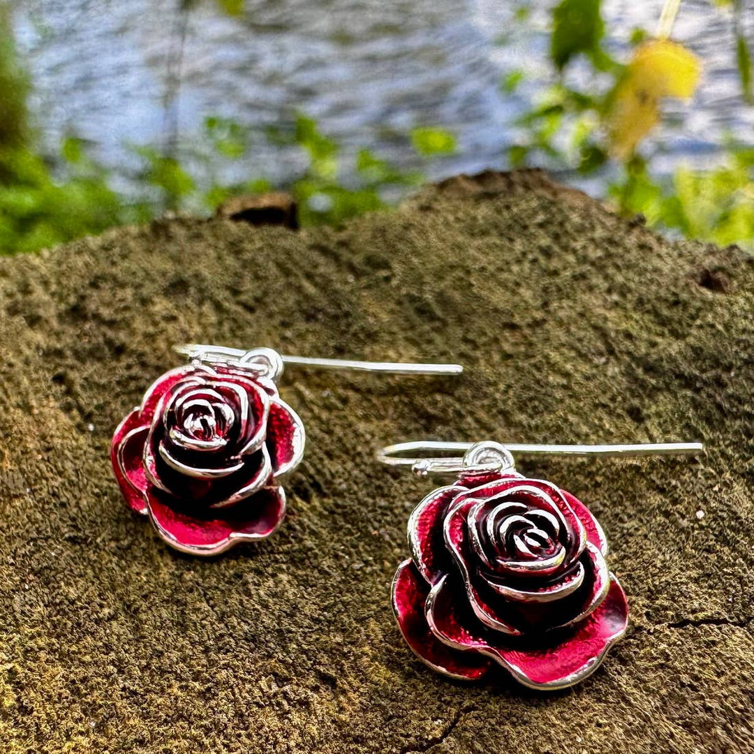 Red Rose Drop Earring - Birch & BrackenEARRINGS
