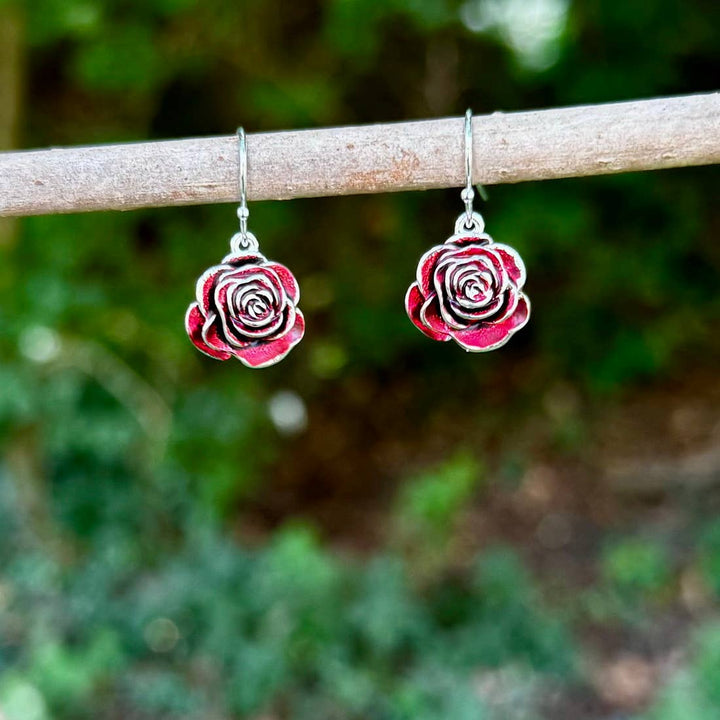 Red Rose Drop Earring - Birch & BrackenEARRINGS