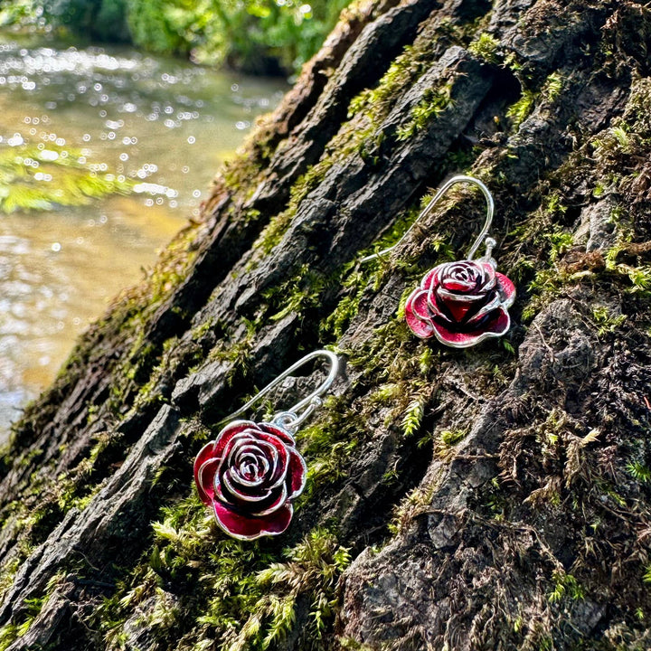 Red Rose Drop Earring - Birch & BrackenEARRINGS