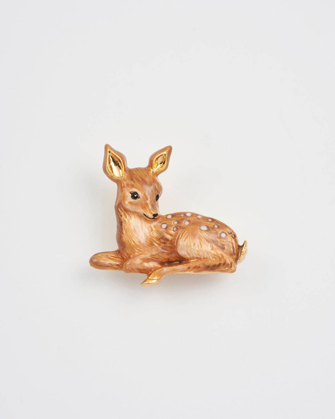 Resting Fawn Enamel Brooch - Birch & BrackenBROOCH
