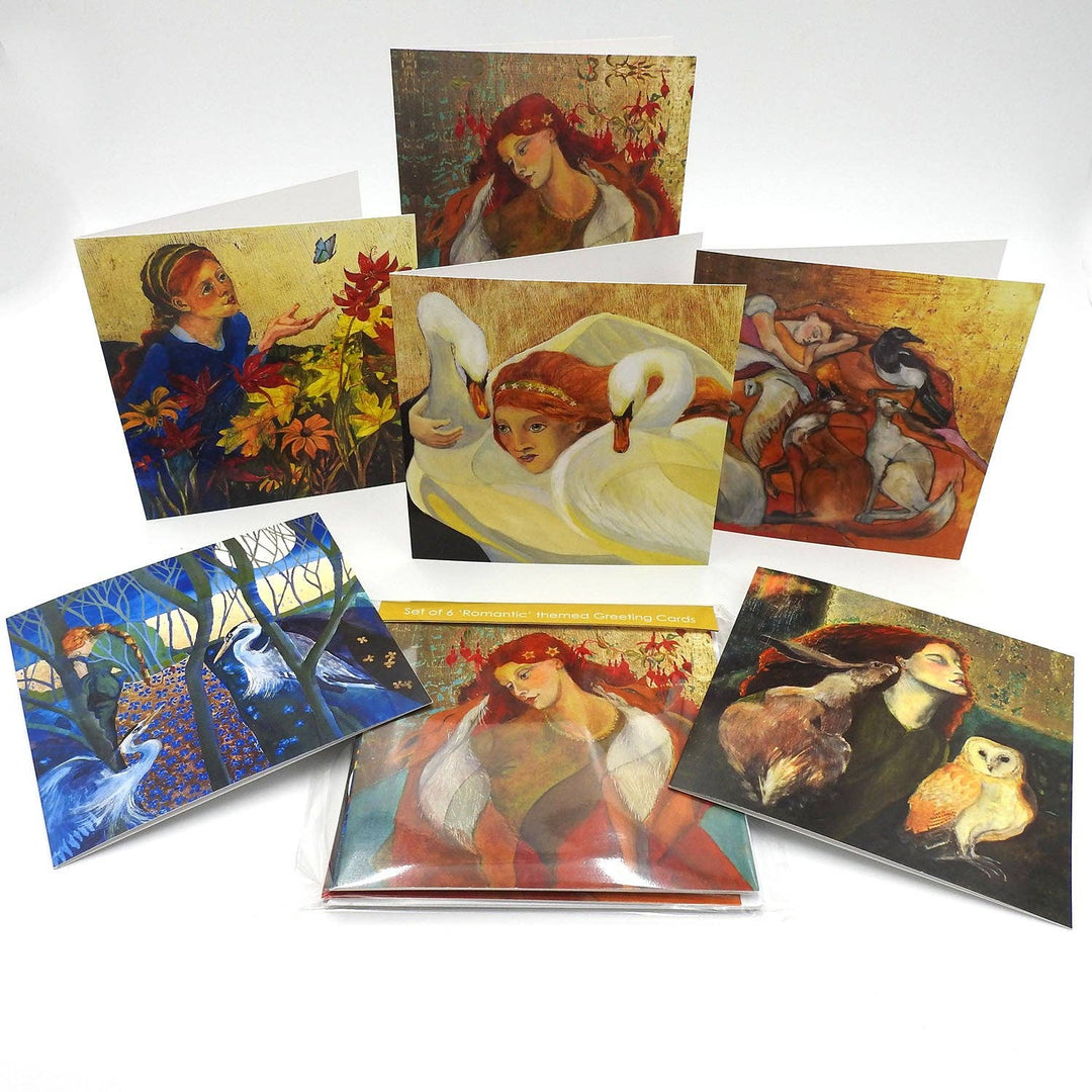 Set of 6 'Romantic' themed Greeting Cards - Birch & BrackenCARDS