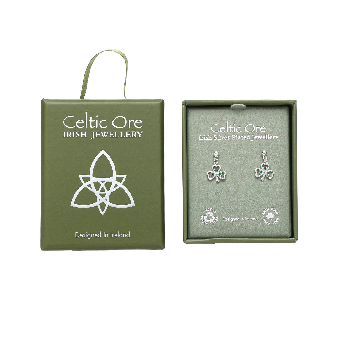 Shamrock & Green Crystal Earrings - Birch & BrackenEARRINGS