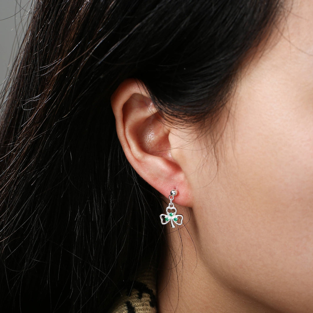 Shamrock & Green Crystal Earrings - Birch & BrackenEARRINGS