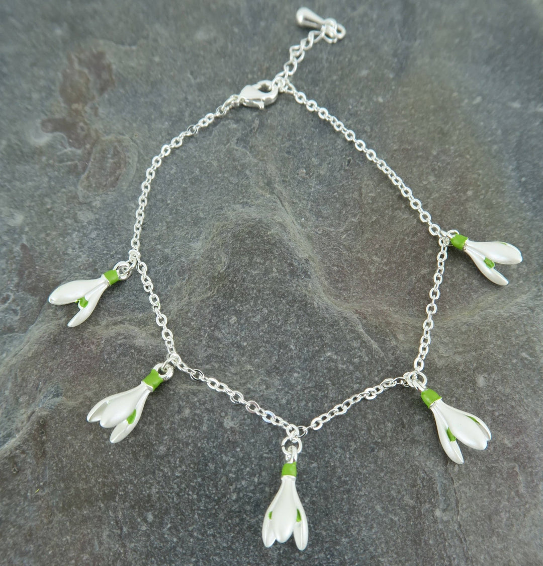 Snowdrop Flower Charm Bracelet - Birch & BrackenBRACELET