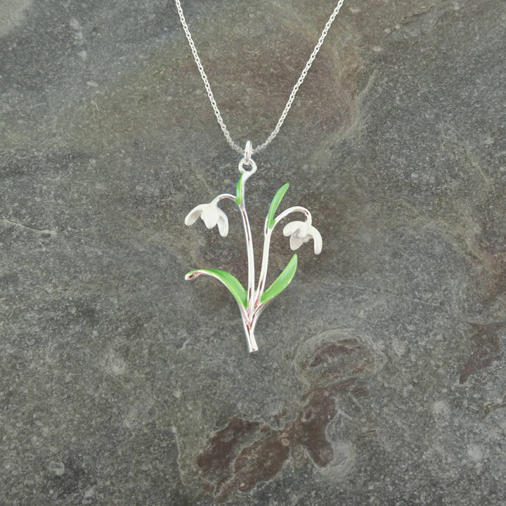 Snowdrop Flower Pendant Necklace - Birch & BrackenNECKLACE