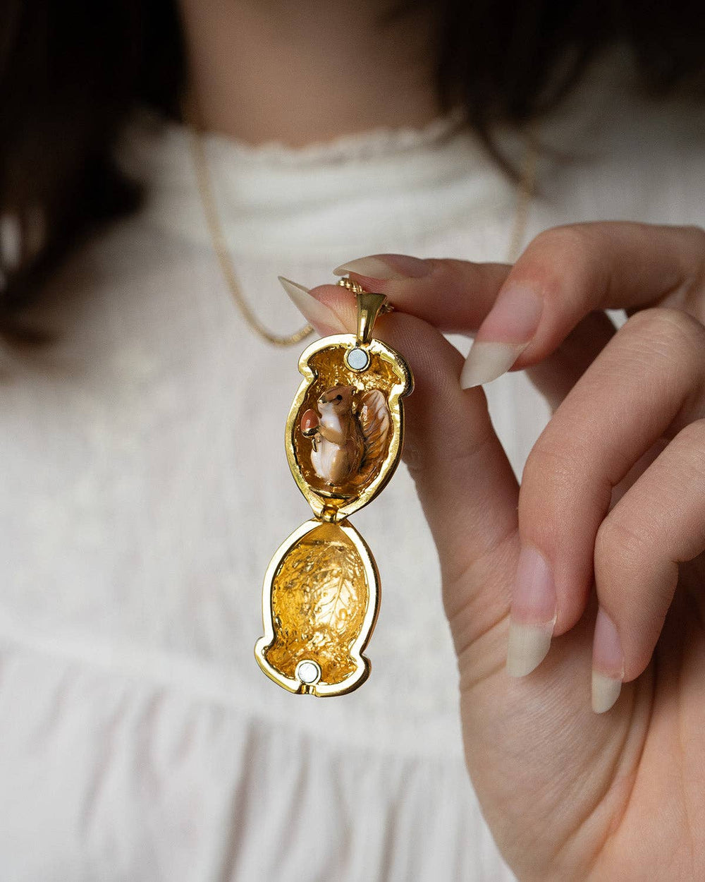 Squirrel Acorn Locket - Birch & BrackenNECKLACE
