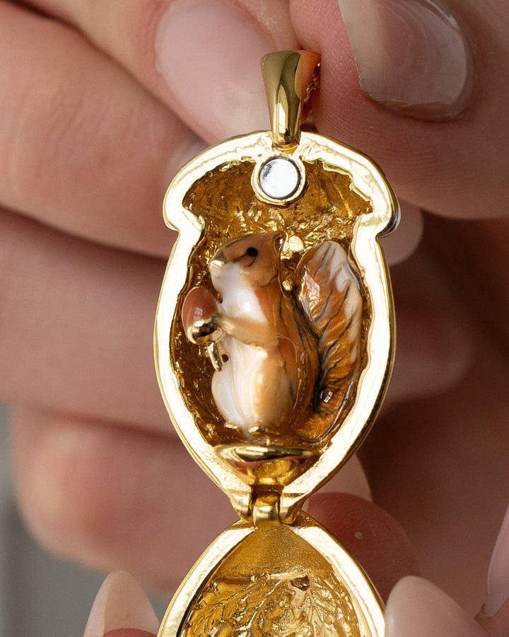 Squirrel Acorn Locket - Birch & BrackenNECKLACE