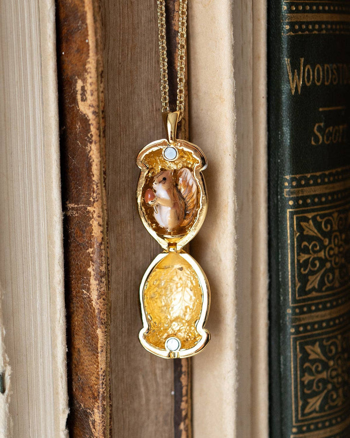 Squirrel Acorn Locket - Birch & BrackenNECKLACE