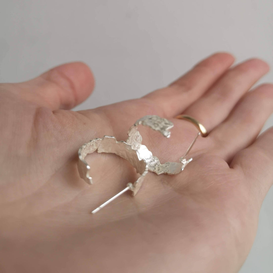 The Capri Sleepers Hoop Earrings (Silver) - Birch & BrackenEARRINGS