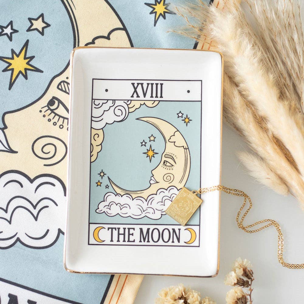 The Moon Vintage Tarot Card Trinket Dish - Birch & BrackenTRINKET DISH